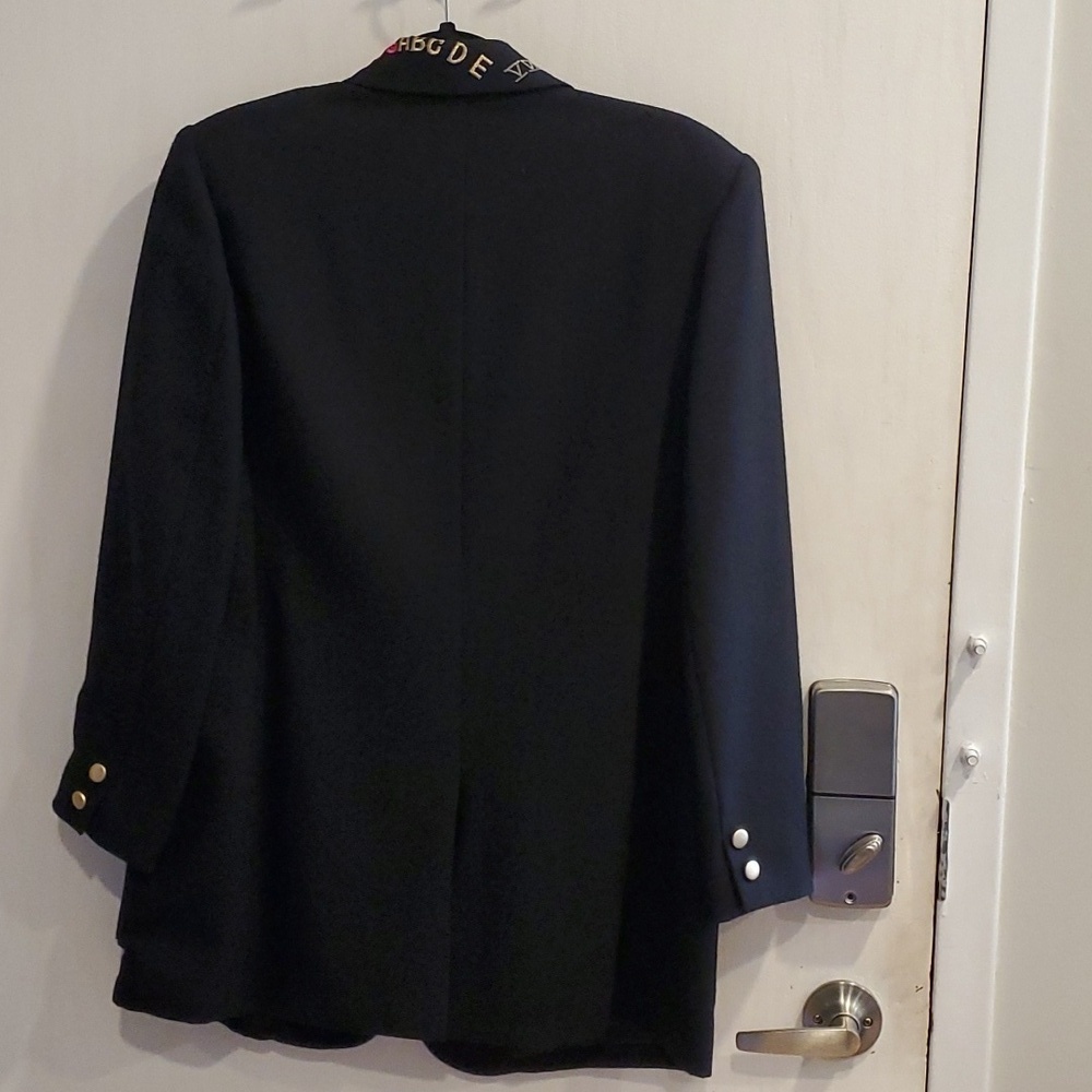 Suzelle Vintage 90s Black Colorful Alphabet Number Theatrical Blazer 14 Pristine - Picture 4 of 7